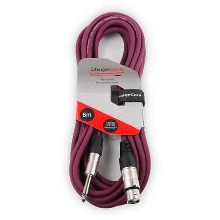 Stagecore 6m 6.35mm Mono Jack Plug To Female XLR Purple